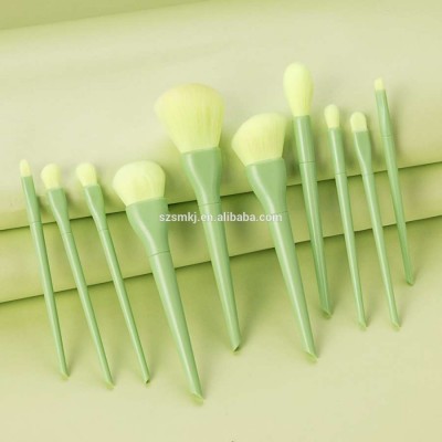 Best selling 10pcs Makeup Brushes Beauty Tool Kit Eye Shadow Brush Neutral Non-Logo Eye Brush Green