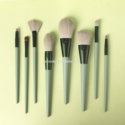 8Pcs Green Tea Makeup Brushes Private Label Vegan Make up Brush Sets Cosmetic Powder Eye Shadow Foundation Blush Make Up