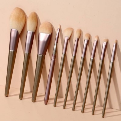 Low moq 50 sets 10pcs Professional Makeup Brushes Tools Set Make Up Brush Tools Kits For Eyeshadow Eyeliner Cosmetic Brushes