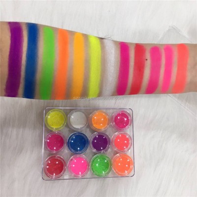 12pcs Glowing In Dark Powder High Concentration Uv Neon Pigment Customize Logo