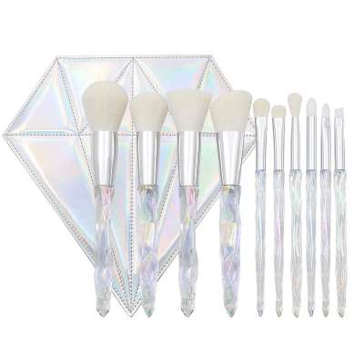 wholesale 10pcs/set Rainbow diamond makeup brush set professional Makeup Brush with diamond bag