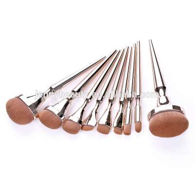 Make your own label Rose gold makeup brushes 9pcs Shiny foundation makeup brush set